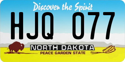 ND license plate HJQ077