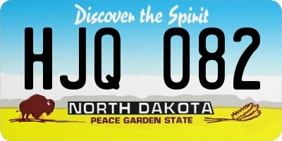 ND license plate HJQ082