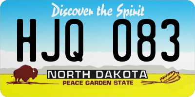 ND license plate HJQ083