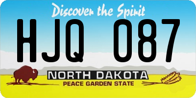 ND license plate HJQ087