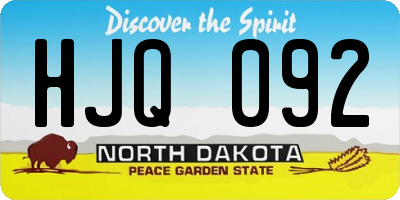 ND license plate HJQ092