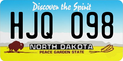 ND license plate HJQ098