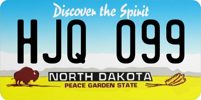 ND license plate HJQ099