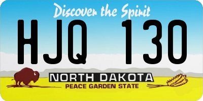 ND license plate HJQ130