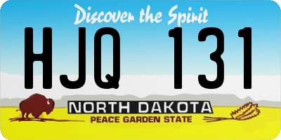 ND license plate HJQ131