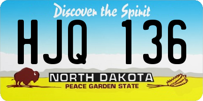 ND license plate HJQ136