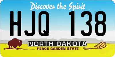ND license plate HJQ138