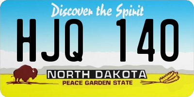 ND license plate HJQ140