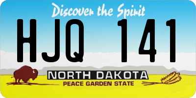 ND license plate HJQ141