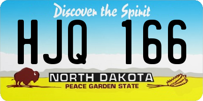 ND license plate HJQ166