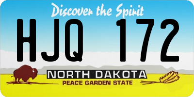 ND license plate HJQ172