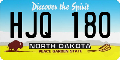 ND license plate HJQ180