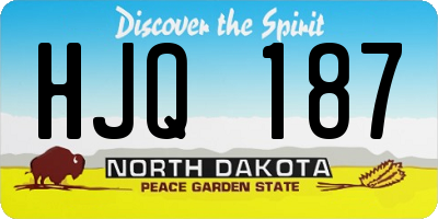 ND license plate HJQ187