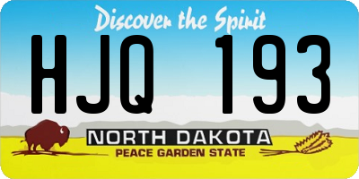 ND license plate HJQ193