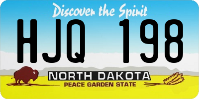 ND license plate HJQ198