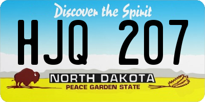 ND license plate HJQ207