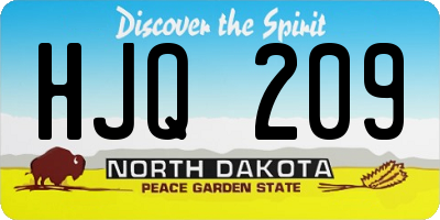 ND license plate HJQ209