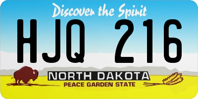 ND license plate HJQ216