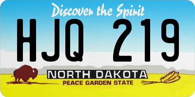 ND license plate HJQ219