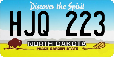 ND license plate HJQ223