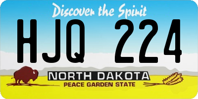 ND license plate HJQ224