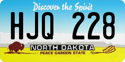 ND license plate HJQ228