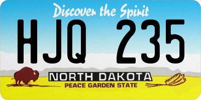 ND license plate HJQ235