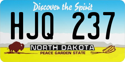 ND license plate HJQ237