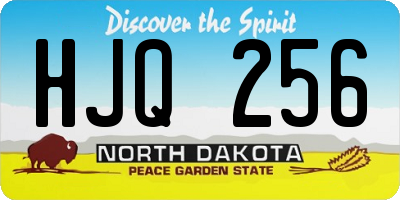 ND license plate HJQ256