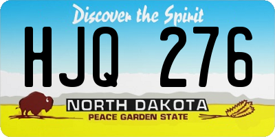 ND license plate HJQ276