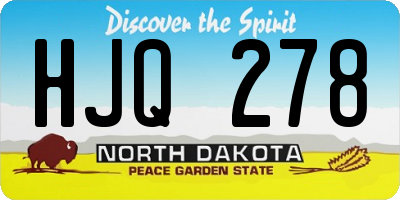 ND license plate HJQ278