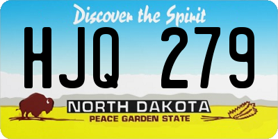 ND license plate HJQ279