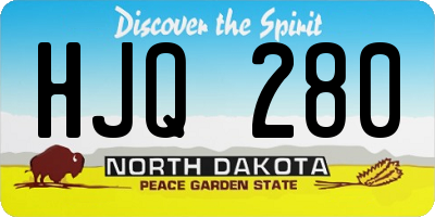 ND license plate HJQ280