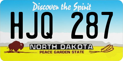 ND license plate HJQ287