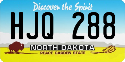 ND license plate HJQ288
