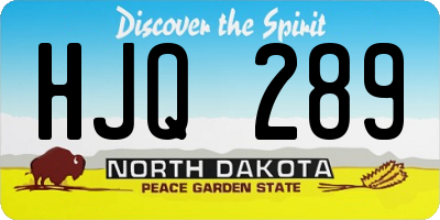 ND license plate HJQ289