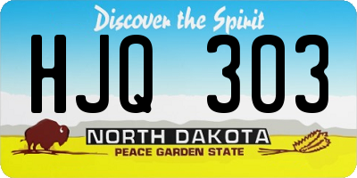 ND license plate HJQ303