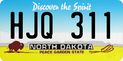 ND license plate HJQ311