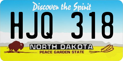 ND license plate HJQ318