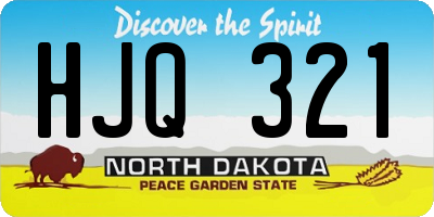 ND license plate HJQ321