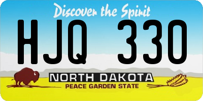 ND license plate HJQ330