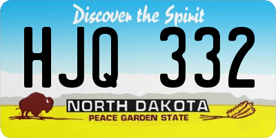 ND license plate HJQ332