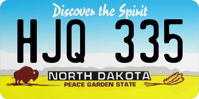 ND license plate HJQ335