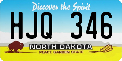 ND license plate HJQ346