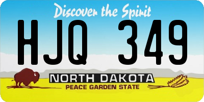 ND license plate HJQ349