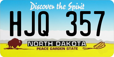 ND license plate HJQ357