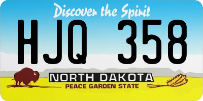 ND license plate HJQ358