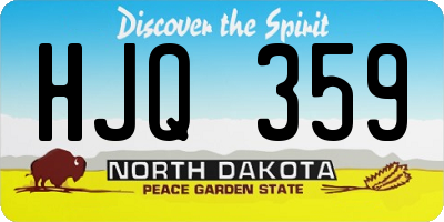 ND license plate HJQ359