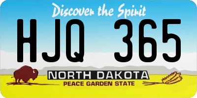 ND license plate HJQ365