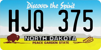 ND license plate HJQ375
